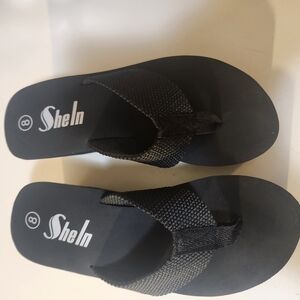 SheIn Black Flip Flops Brand New FREE SHIPPING